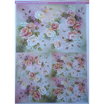 Decoupage roses en papier design