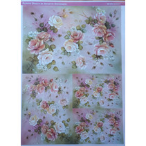 Decoupage roses en papier design