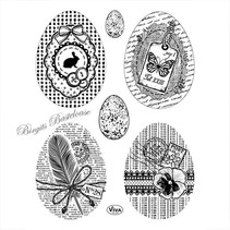 timbre Transparent: Vintage Easter Eggs