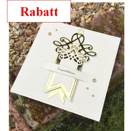 Spellbinders und Rayher Punching and embossing template: Shapeabilities, Swallowtail Tags