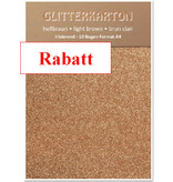 DESIGNER BLÖCKE  / DESIGNER PAPER Glitter cardboard, 10 sheets 280gsm A4 format, light brown