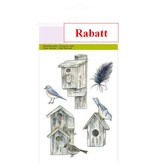 Crealies und CraftEmotions Klare frimerker, A6 - Bird hus Botanisk Sommer