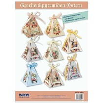 Bastelset für 8 Geschenkpyramiden zu Ostern