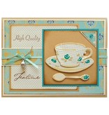 Marianne Design Punching and embossing template, coffee cup and tea cup and spoon