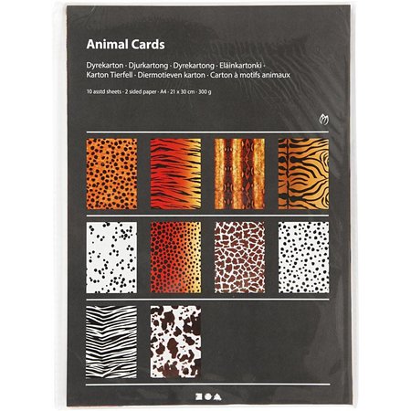 DESIGNER BLÖCKE  / DESIGNER PAPER Cartone, animali da pelliccia, A4 210x297 mm, 300 g