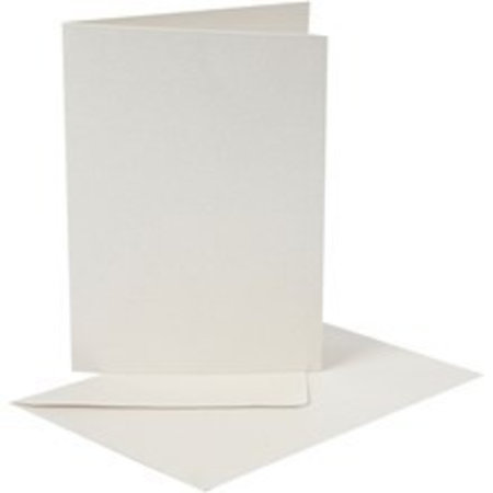 KARTEN und Zubehör / Cards 10,5 x15 cm, 10 Set valg: gull, sølv eller kremfarget
