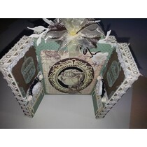 trefløjet ikon, træ - med metal hængsler 18 x 22 cm