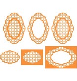 TONIC Stanzschablonen: Deco Oval Trellis (groß:168 x 118 mm)