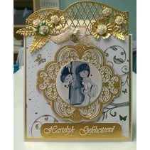Punching template: Vintage decorative frame and corner