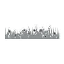 Ponsen sjabloon: Grens gras met bloemen