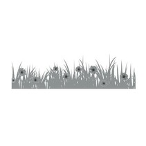 Punching template: Border grass with flowers