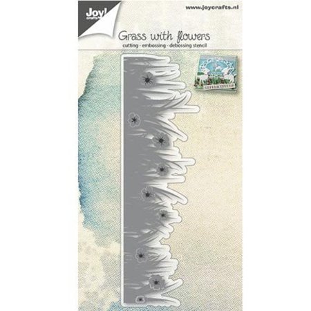 Joy!Crafts Punching template: Border grass with flowers