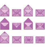 TONIC Stempelen en embossing sjabloon: envelop, voor A6-kaarten