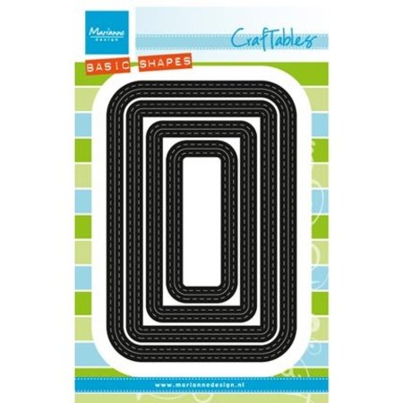 Marianne Design Ponsen jig Basic Passepartout met Stitchlinien