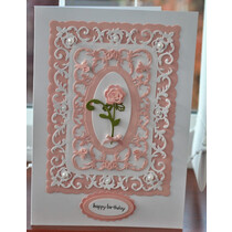 Punching mal: dekorativ ramme + Rose