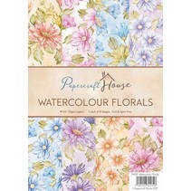 A4 Paper Pack akvarell blomster, 40 ark