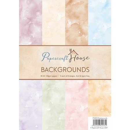 Wild Rose Studio`s A4 Paper Pack Watercolour Hintergrund, 40 Bogen
