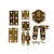 Embellishments / Verzierungen Mini Fittings, str. 30 mm, antik guld