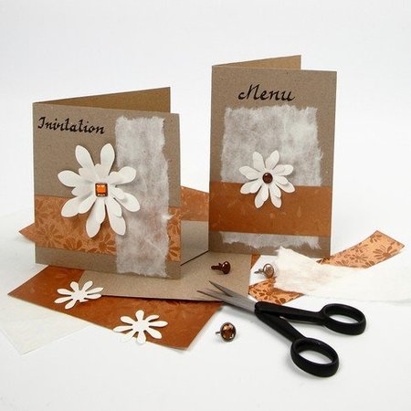 KARTEN und Zubehör / Cards Card size 12,5 x12, 5 cm, natural