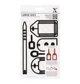 X-Cut / Docrafts De perforación y estampación plantillas, troqueles de corte (9 piezas) - Todos a bordo - Etiqueta del equipaje (grande)
