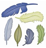 Spellbinders und Rayher Metallschablone Shapeabilities, Feder, Ein Set von 6 Schablonen.