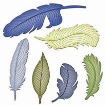 Metallschablone Shapeabilities, Feder, Ein Set von 6 Schablonen.