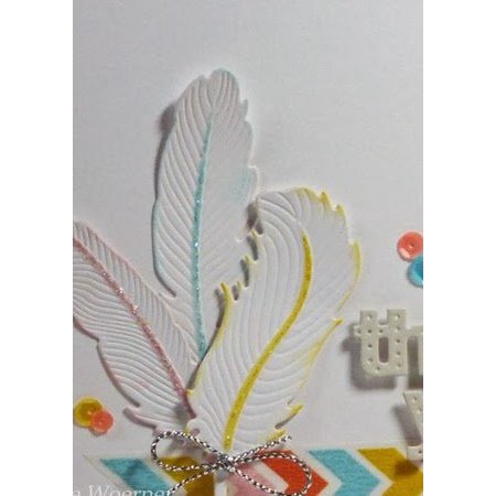 Spellbinders und Rayher Metallschablone Shapeabilities, Feder, Ein Set von 6 Schablonen.