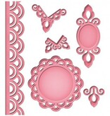 Spellbinders und Rayher Shapeabilities modello di metallo, asiatici Accenti, ~ 2,8 x 2,7-22 x 2.5 cm. Un set di 6 Template!