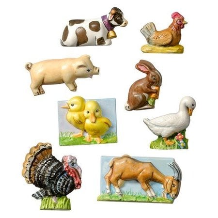 GIESSFORM / MOLDS ACCESOIRES Farm, 3 to 4 cm, 8 pcs, Material Requirements 240 g