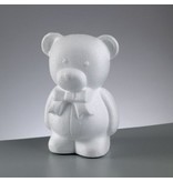 Objekten zum Dekorieren / objects for decorating En styrofoam skjema, bjørn med bånd, 20 cm