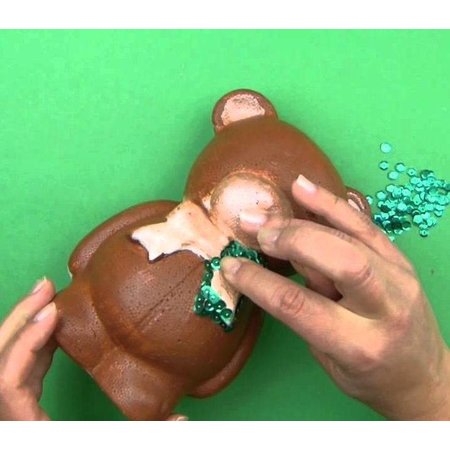 Objekten zum Dekorieren / objects for decorating 1 styrofoam form bjørn med bånd, 20 cm