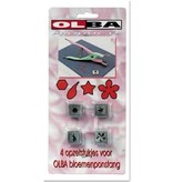 BASTELZUBEHÖR / CRAFT ACCESSORIES OLBA, Set of 4 stamping bits for OLBA flowers pliers