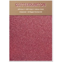 Glitterkarton,10 Bogen 280g/qm, Format A4, altrosa