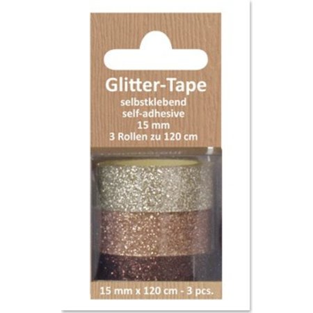 Glitter Tape, auto-adesivo, bege, castanho, marrom d `