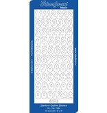 Sticker Glitter Ziersticker, 10 x 23cm, getallen, in zilver-goud