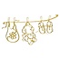 Embellishments / Verzierungen Klebemotiv: Babys World, bow 10x24,5 cm, gold