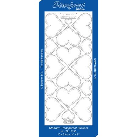 Sticker Stjerne form Transparent Klistremerker, 10 x 23cm, broderier, i sølv eller gull