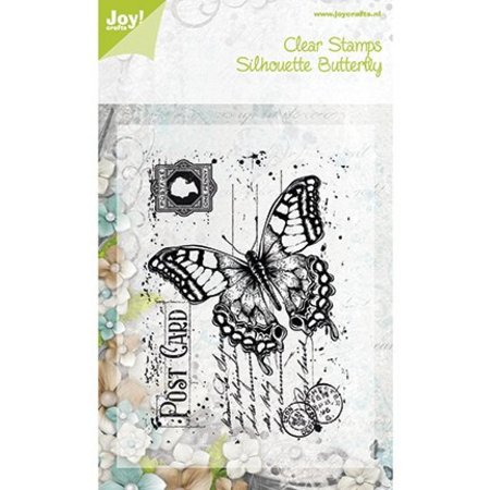 Joy!Crafts und JM Creation Joy Crafts, Clear stempels, "Oude brief Butterfly", 85 x 120mm