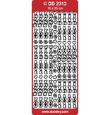 Sticker Ziersticker, "With Love" en "Thank You" in colori arcobaleno