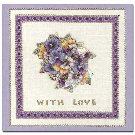 Sticker Ziersticker, "With Love" en "Thank You" in rainbow color