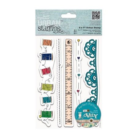 STEMPEL / STAMP: GUMMI / RUBBER Rubber stamp, pretty borders Sewing Thread