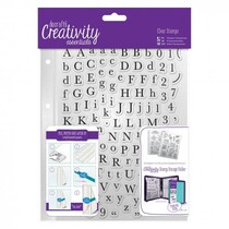 Transparante stempels met hoofdletters en kleine letters