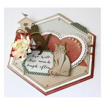 Stamping template: cats, playing and sitting