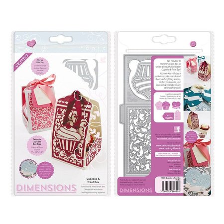 TONIC Stempling og prægning skabelon: Cupcake & Treat Box Set