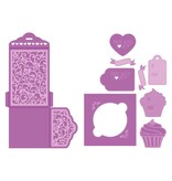 TONIC Stempling og prægning skabelon: Cupcake & Treat Box Set