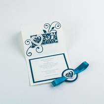 Stamping and pre-template: delicate decorative border heart and bird