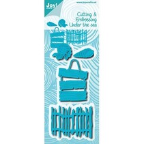 Stamping template: shells, text panels and fence