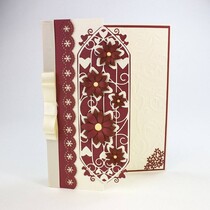 Stamping and embossing template: filigree decorative border with flowers