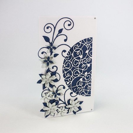 TONIC Stempelen en embossing sjabloon: filigraan decoratieve grens met bloemen