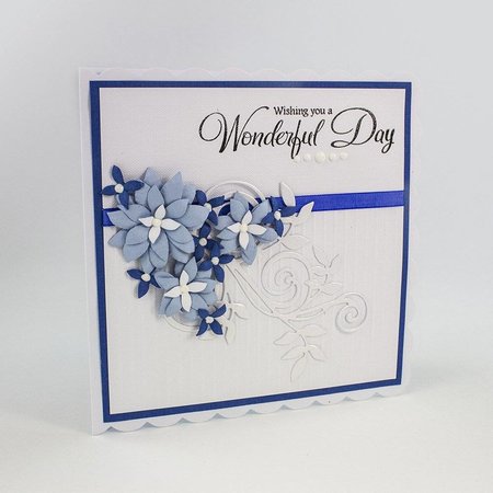 TONIC Stamping and embossing template: filigree decorative border with flowers